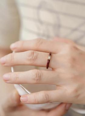 安可复古轻奢珐琅锆石饰品情侣对戒钻戒设计指环戒指钻石戒指女