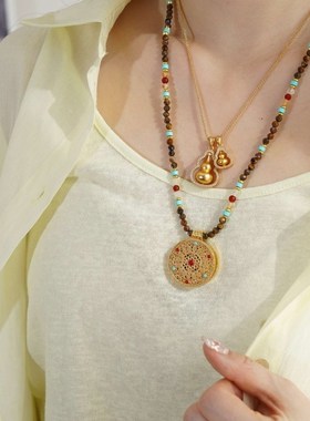 JoJo｜虎眼石玛瑙串珠古法镀18K