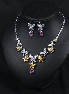 欧美蜜蜂轻奢锆石项链礼服