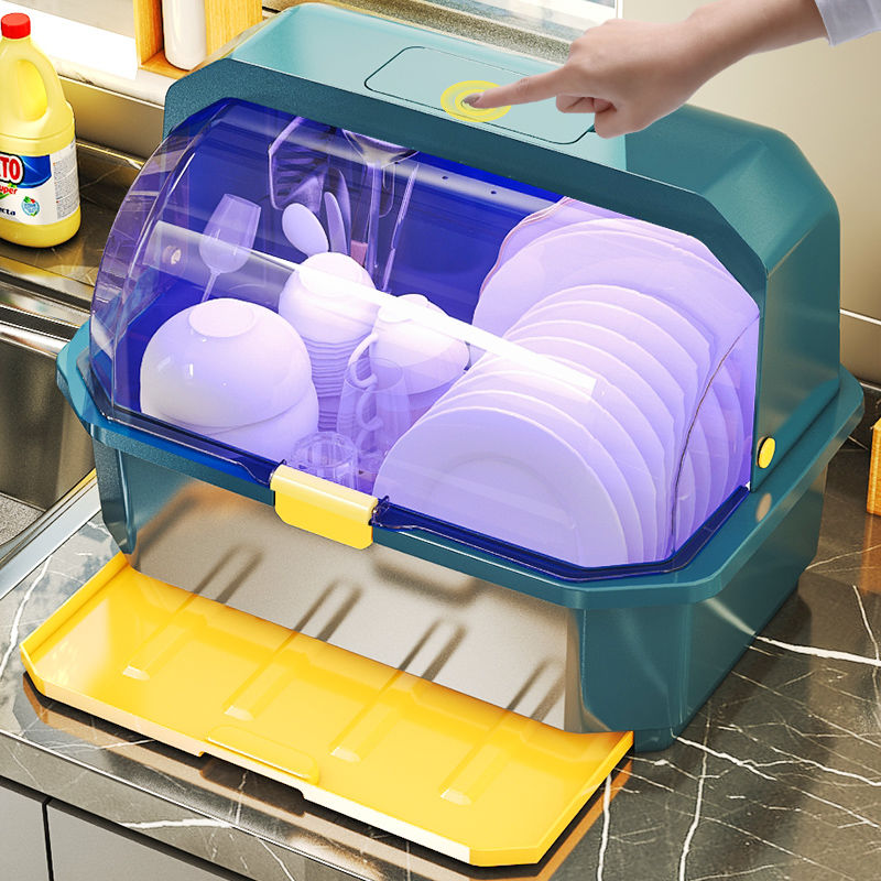 厨房置物架消毒碗柜带盖放碗箱碗碟收纳架家用大全碗筷沥水收纳盒