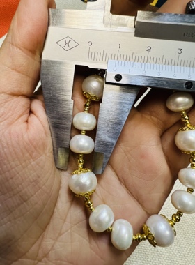 原创设计天然淡水白珍珠片形手串厚片实拍款一图一物所见即所得