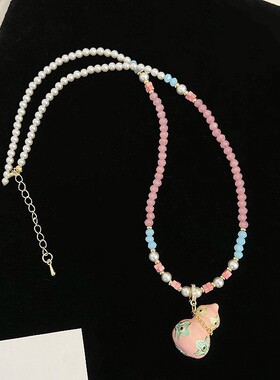 新中式蓝色滴油珐琅四叶花吊坠优