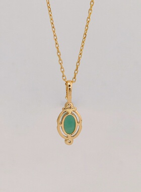 S925镀14K金天然天河石项链