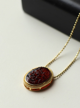 复古s925银镶嵌大黑天吊坠