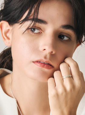 凰谨日系中国结锆石925银戒指