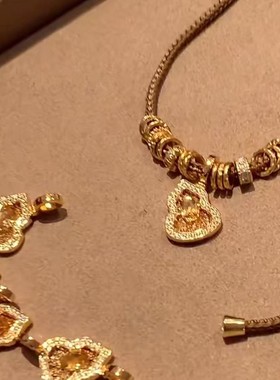 S925/CNC葫芦黄水晶棕绳项链