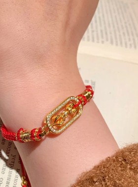 S925纯银新中式金刚杵红绳手链