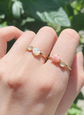 日系轻奢复古925银海螺贝拉长石