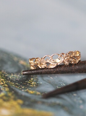 10K金日系藤蔓复古女士戒指