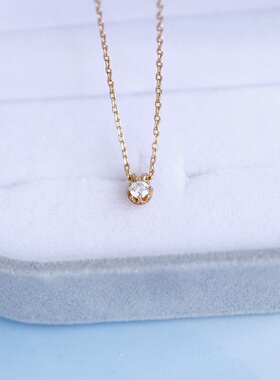 日系简约皇冠10分莫桑钻锁骨链