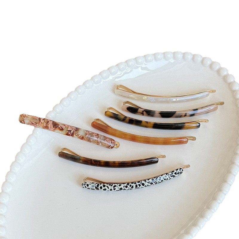 阿斓韩式France金标长一字夹法式简约优雅气质侧边夹子刘海碎发夹,淘宝优惠券,粉丝福利购,淘宝优惠卷