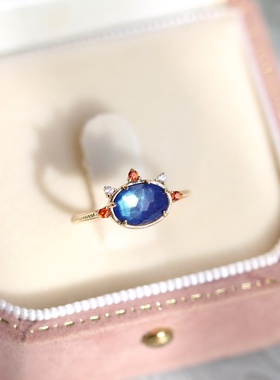 日系轻奢珠宝925纯银镀14K金戒指