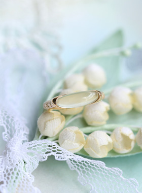 日系小清新葡萄石925银戒指