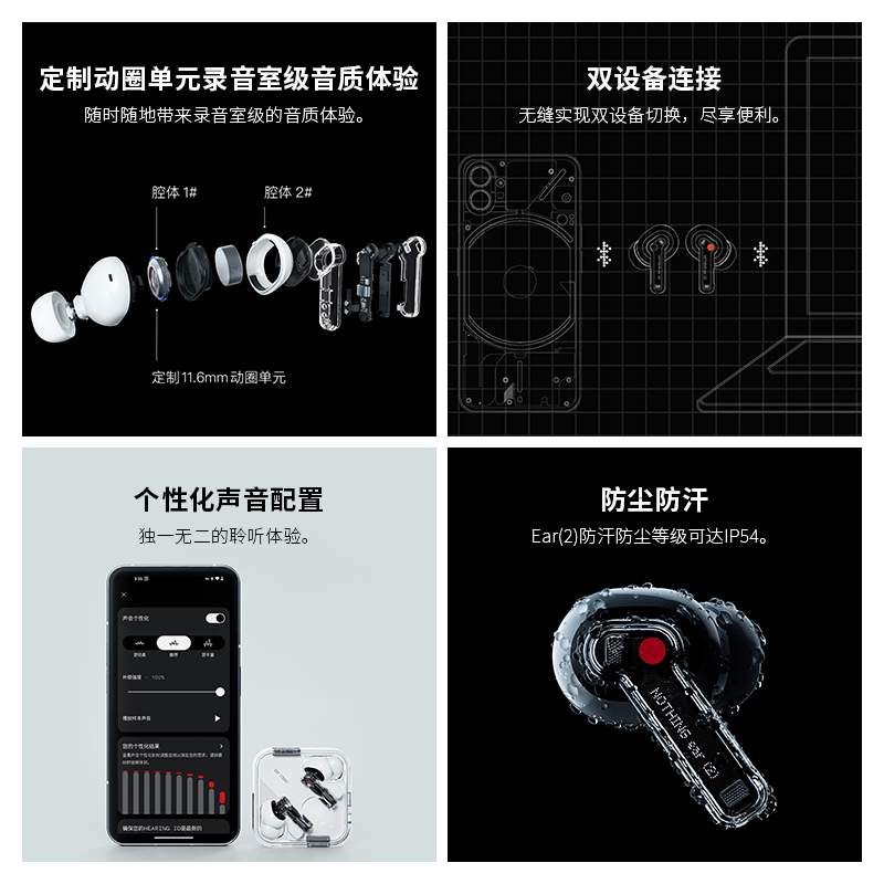 新品首发Nothing Ear (2)真无线蓝牙耳机主动降噪透明耳机正品 - 图1