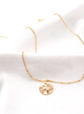 欧美跨境饰品 创意时尚项饰choker 几何世界地图项链女配饰