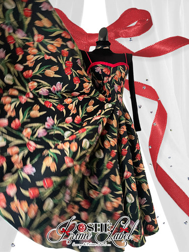 POSHEPOSE高定如心洛可可月桂诗郁金香礼赞.郁金香老花长款 - 图0