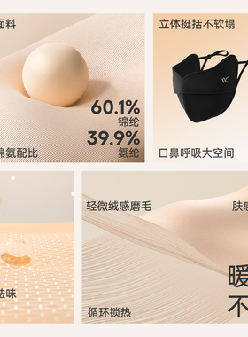 vvc保暖口罩女高颜值护眼角秋季