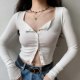 ເສື້ອຍືດແຂນຍາວ slimming threaded ອະເນກປະສົງສໍາລັບແມ່ຍິງ