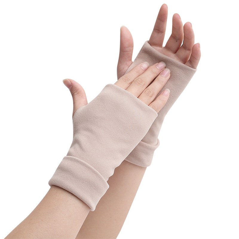 保暖手套冬季加绒加厚女半指学生写字骑车防寒男遮疤纹身手腕护套,淘宝优惠券,粉丝福利购,淘宝优惠卷