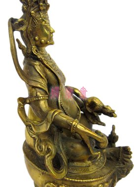 纯铜质藏传黄财神坐像风水摆件