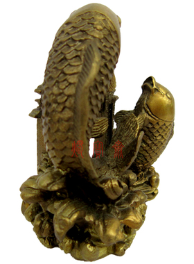 鲤鱼跳龙门纯铜质风水摆件