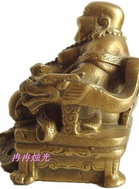 笑佛弥勒佛坐像纯铜质招财摆件