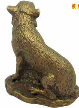 狗纯铜金狗犬吉祥生肖摆件
