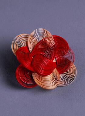 小宽竹工手工胸针竹子编胸花非遗