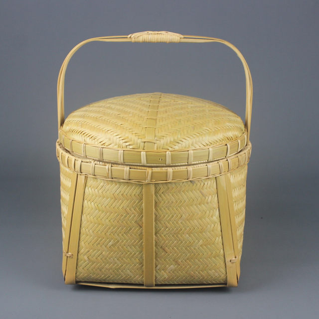 Retro picnic box large tea set storage basket bamboo basket