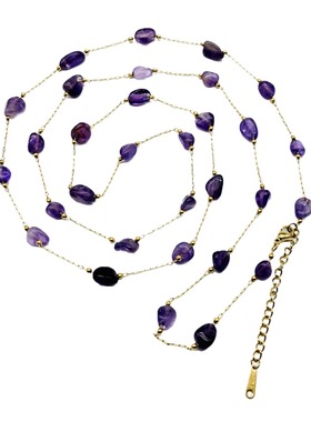 紫水晶锁骨链毛衣链手链时尚气质简约百搭女款日常通勤厂家