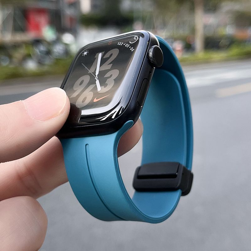 适用苹果ApplewatchS8Ultra表带iwatch9代765432手表带硅胶磁吸扣 - 图1