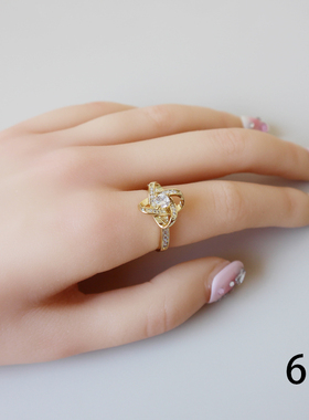 韩版轻奢重工气质日常个性百搭镀金开口戒指