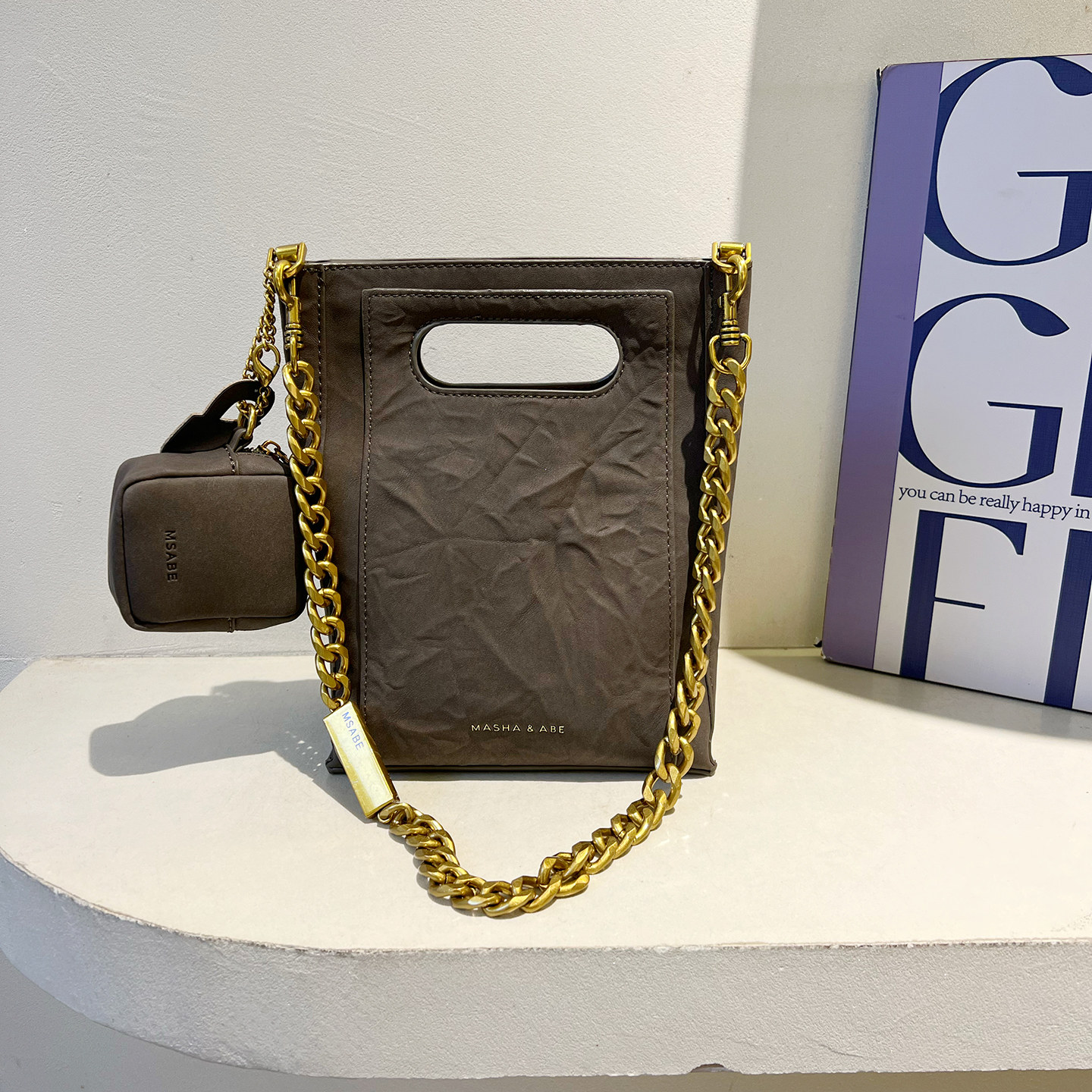 玛莎爱贝儿时尚手提链条托特包女包2025新款手抓纹通勤单肩斜挎包,淘宝优惠券,粉丝福利购,淘宝优惠卷