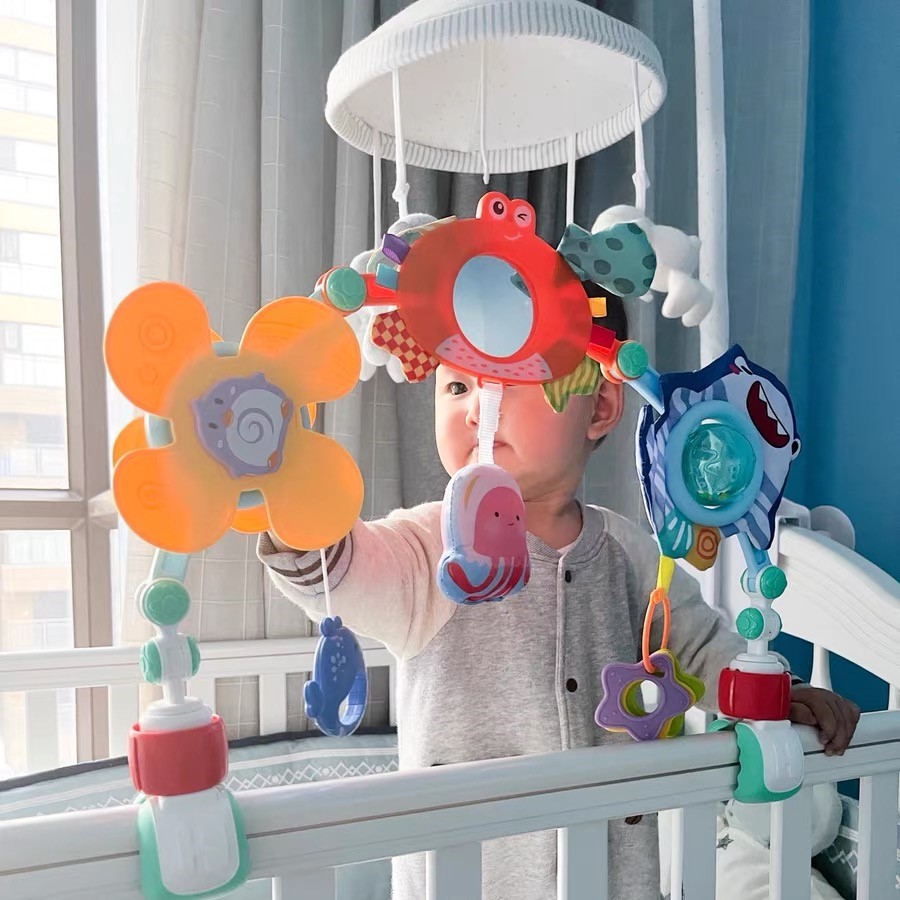 新生婴儿安抚动物床铃玩具 0-1岁车载座椅婴儿床安抚挂件推车玩具