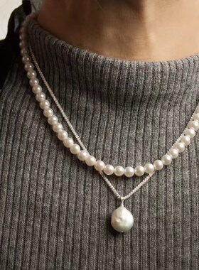 珍珠项链巴洛克珍珠锁骨链