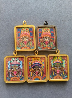 西藏拉萨纯手绘小唐卡系列一随身佛牌项链拉萨发货包邮配绳配盒