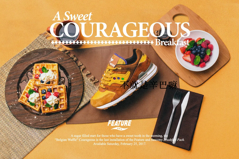 美国代购Feature x Saucony联名 Courageous“Belgian Waffle”-图0