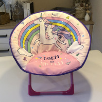 Children chair non-slip leaning back chair Foldable Baby Moon Chair Home Learning Portable Seat Thickened small stool