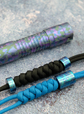 TiFire钛合金坠子EDC伞绳挂坠刀坠项链坠拉链头手电尾绳-星空款