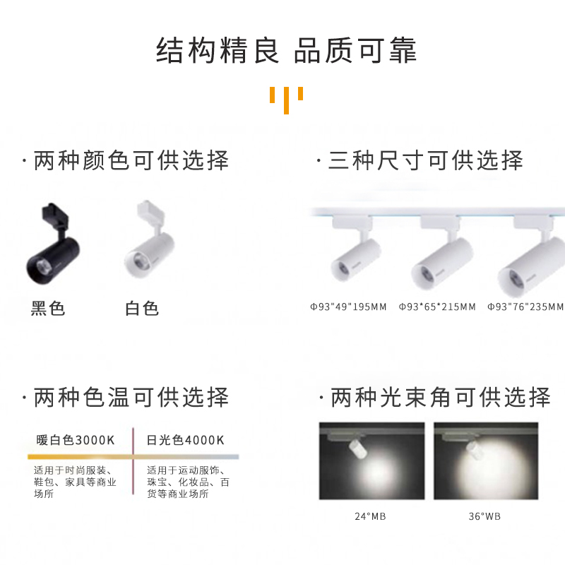 飞利浦LED轨道射灯明欣10W30W三线导轨明装服装店COB灯ST033T中性-图0