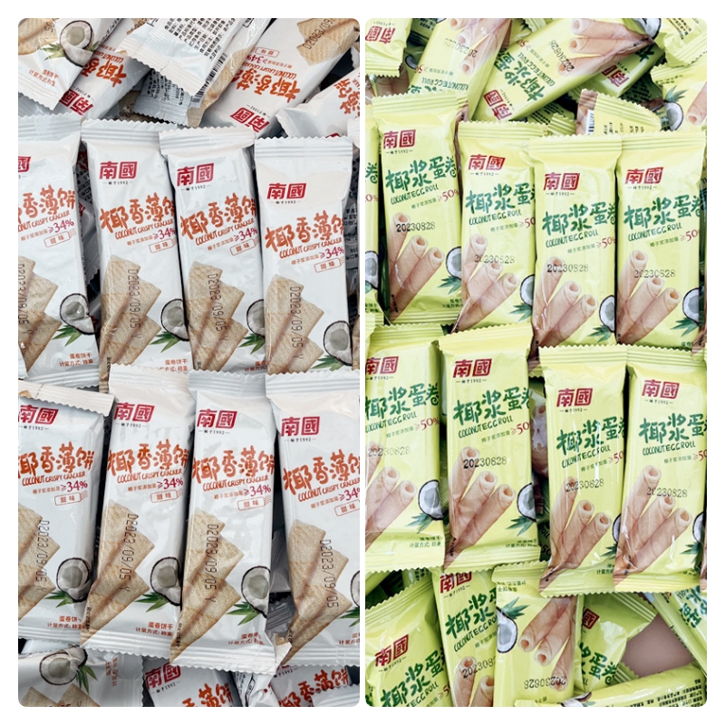 南国椰香薄饼500g散装薄脆椰子饼干海南特产休闲小吃零食-图0