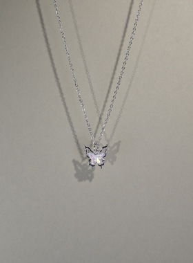 Cute运气古着女生枫叶吊坠项链