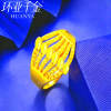 Sand gold-plated women's open 6-star ring ribs open ring