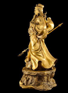 五岳关公铜像武财神摆件家居客厅