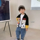 Детская весенняя куртка для мальчиков, термобелье, в западном стиле, детская одежда