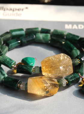 原创黄水晶祖母晶高档贵气手链