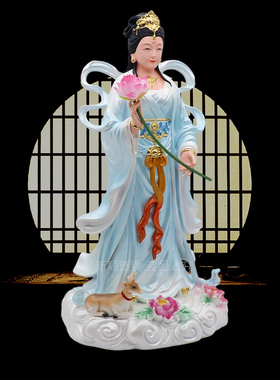 树脂何仙姑八仙佛堂供奉摆件