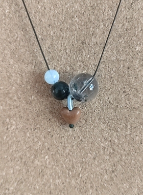 原创新中式大颗水晶珠子项链小众设计高级感气质百搭锁骨链女颈链