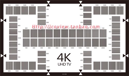 4K(UHD TV)分辨率测试图相机镜头100-2000CPH高清解像度卡CHART图-图0