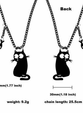 P万圣鬼节派对时尚女巫黑猫个性恐怖COS亚克力装饰项链短款挂链